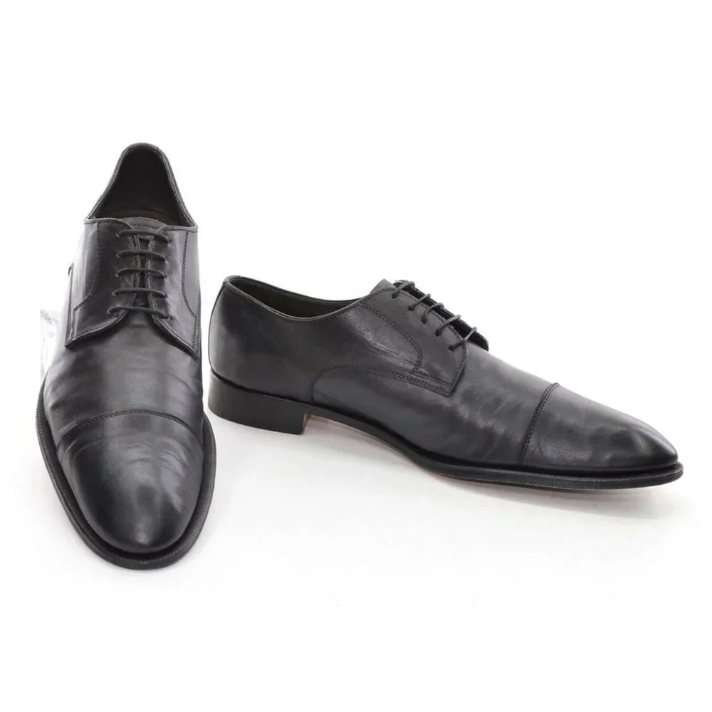 Men Campanile 9920 Black Cap Toe Oxfords 11 M